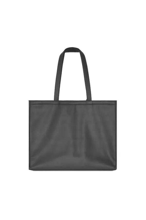 FAUX LEATHER 02 TOTE BAG (CHARCOAL)