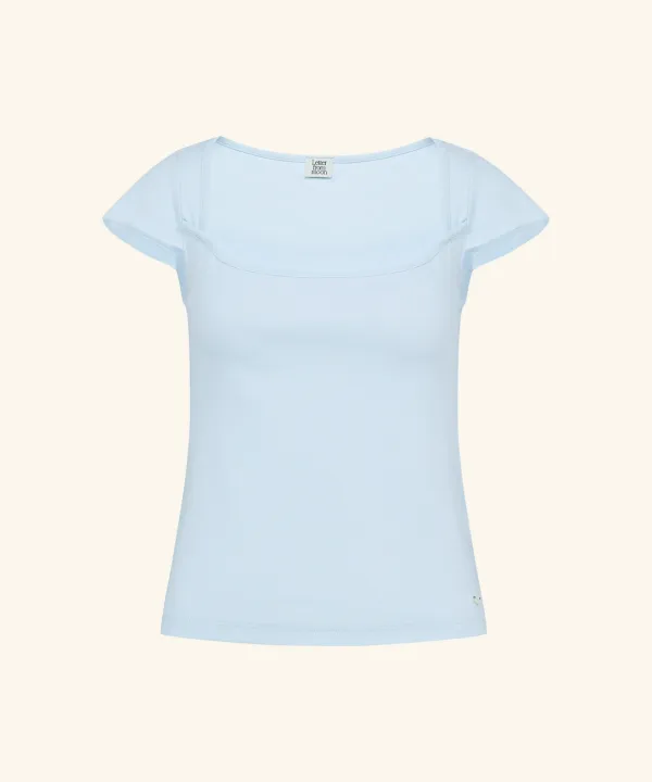 Linsden Square Neck T-Shirt (Skyblue)
