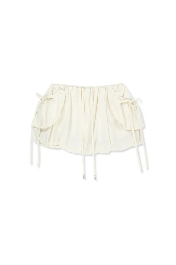 STRAP DETAIL BALLON SKIRT IN IVORY