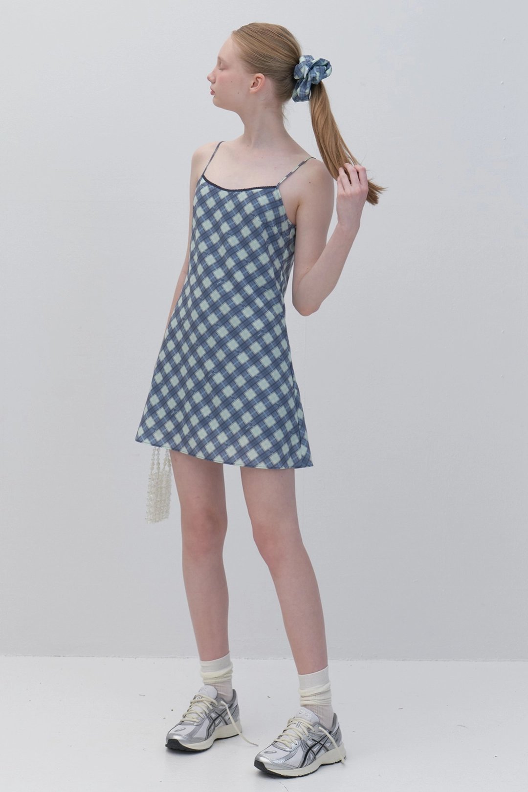 Summer Check Dress (Navy)