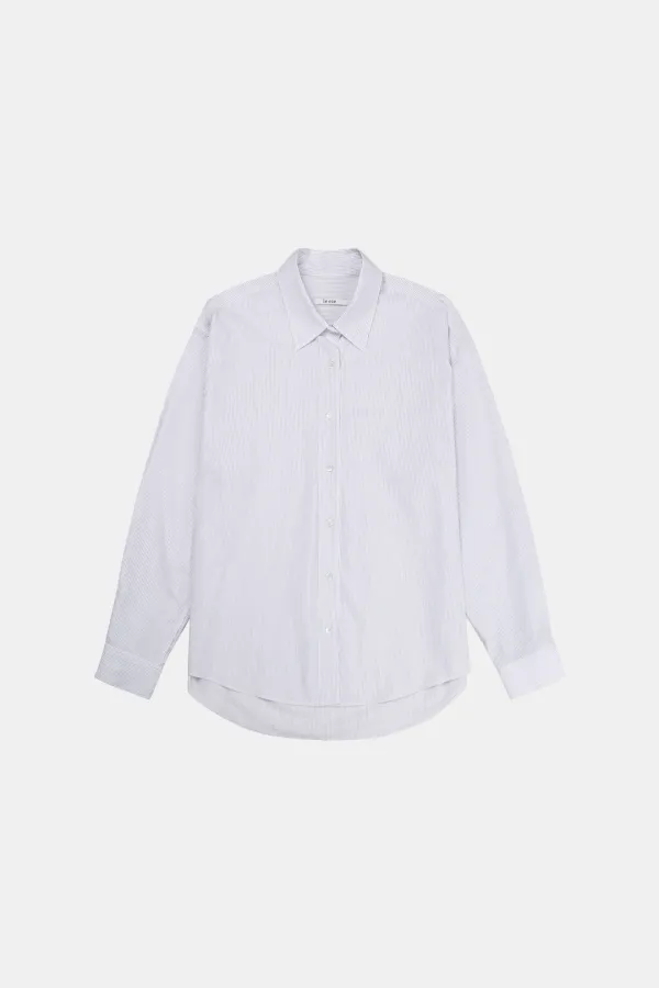 [Exclusive] 2nd/ Oversized Cotton Shirt in Pin Stripe