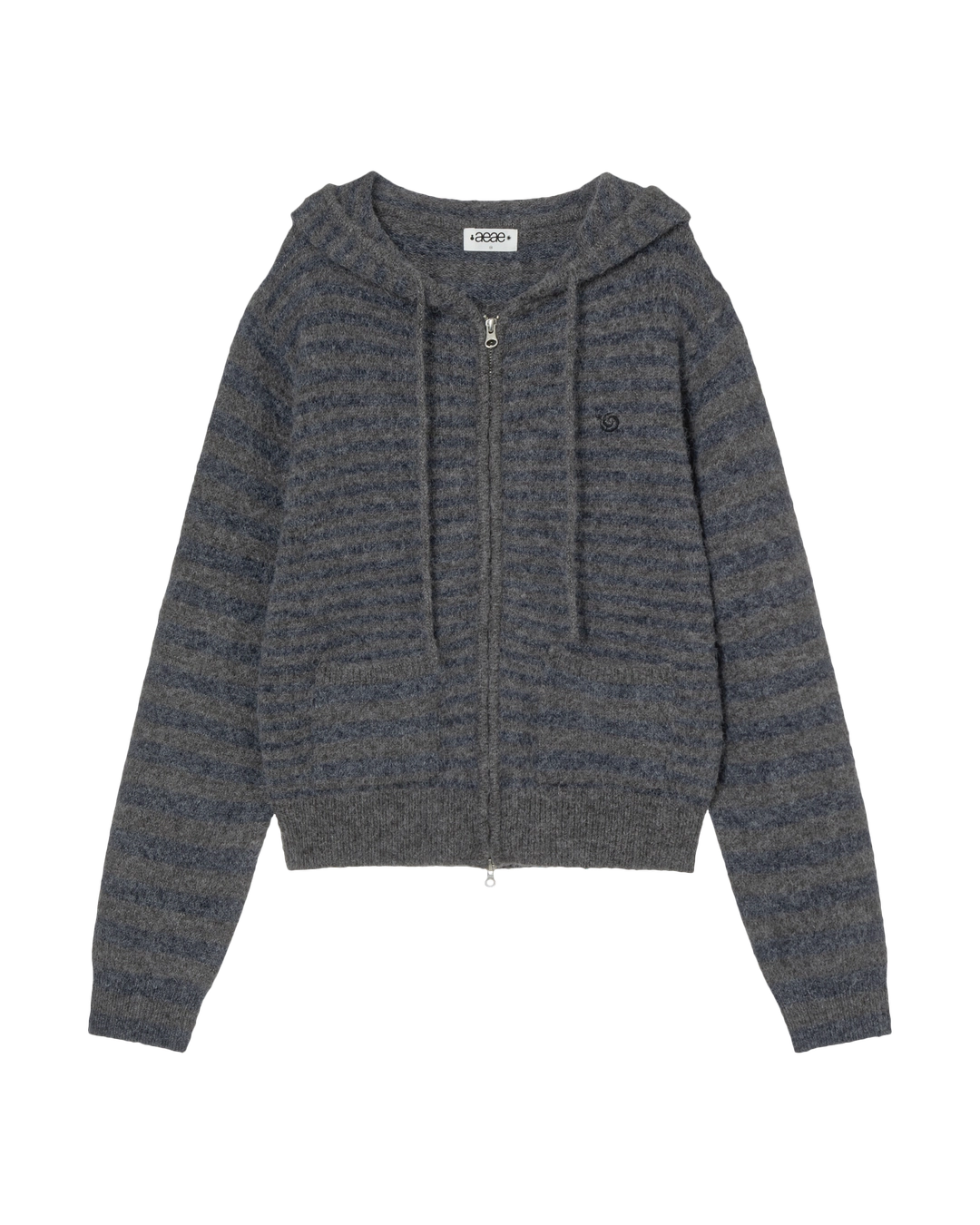 에이이에이이 STRIPE HOOD KNIT ZIP UP [NAVY] 상품 이미지 3