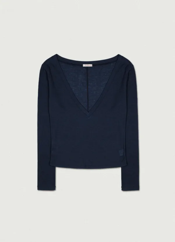 Fever V-neck Tee [navy]