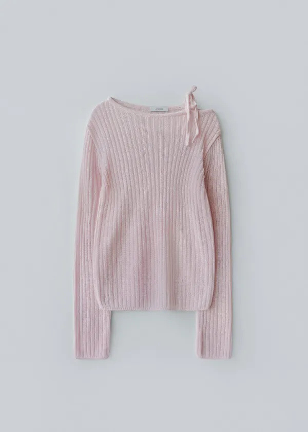 Clue one shoulder long sleeve (light pink)