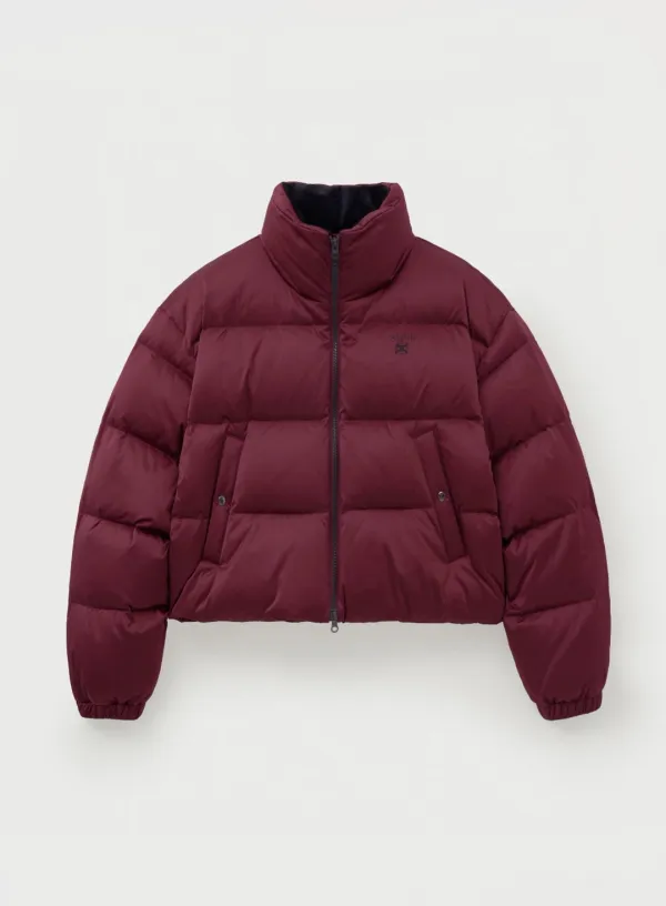 (W) Loren Crop Duck Down Padding - Burgundy