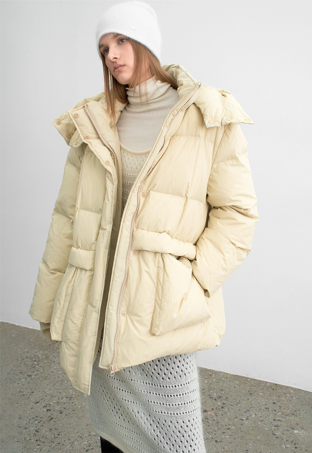 아뜰리에 나인 (JP-583)DUCK DOWN HOODY HALF PADDING 상품 이미지 3