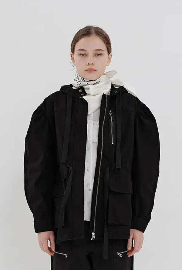 PUFF MILITARY JACKET (BLACK)