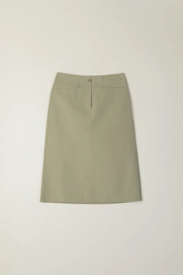 LOMON COTTON HALF SKIRT_BEIGE