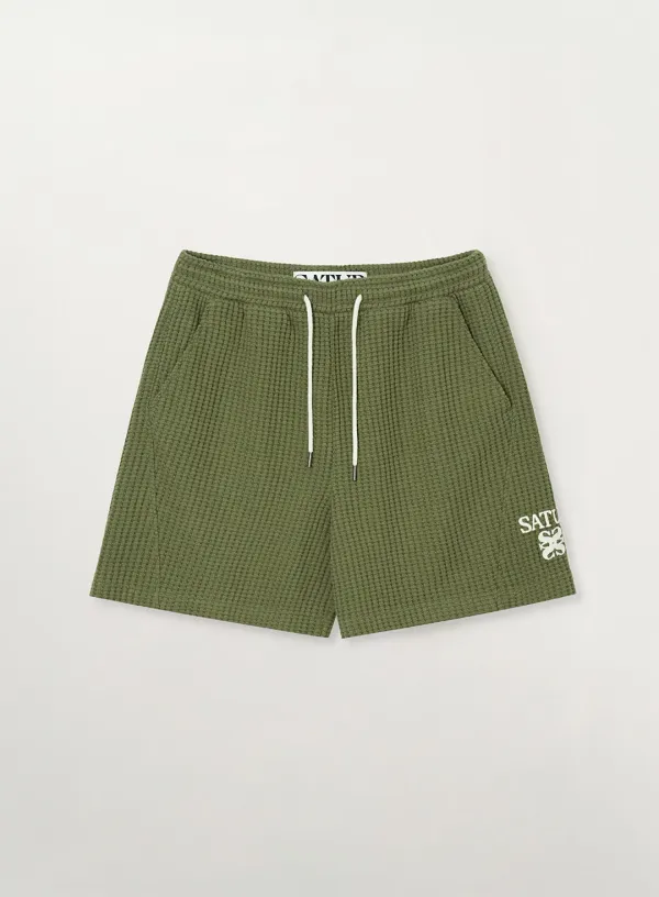 Waffle Banding Shorts - Khaki