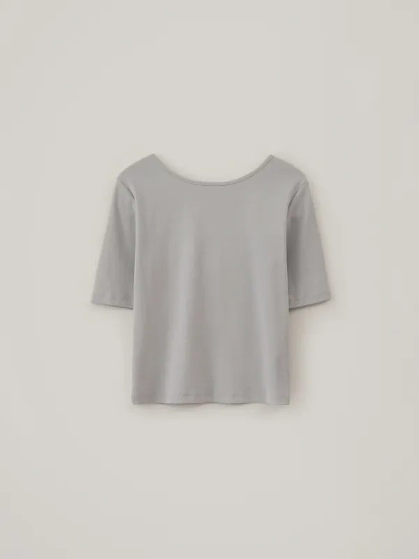 [5.27 예약 배송] Scoop Half Top - Light Gray