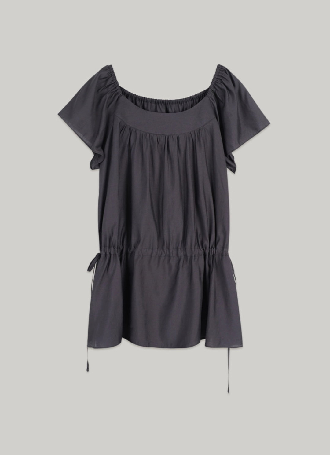 아워코모스 comos 1479 waist string blouse (charcoal navy) 상품 이미지 1