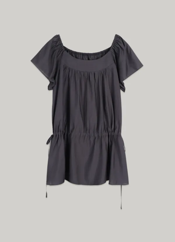 comos 1479 waist string blouse (charcoal navy)