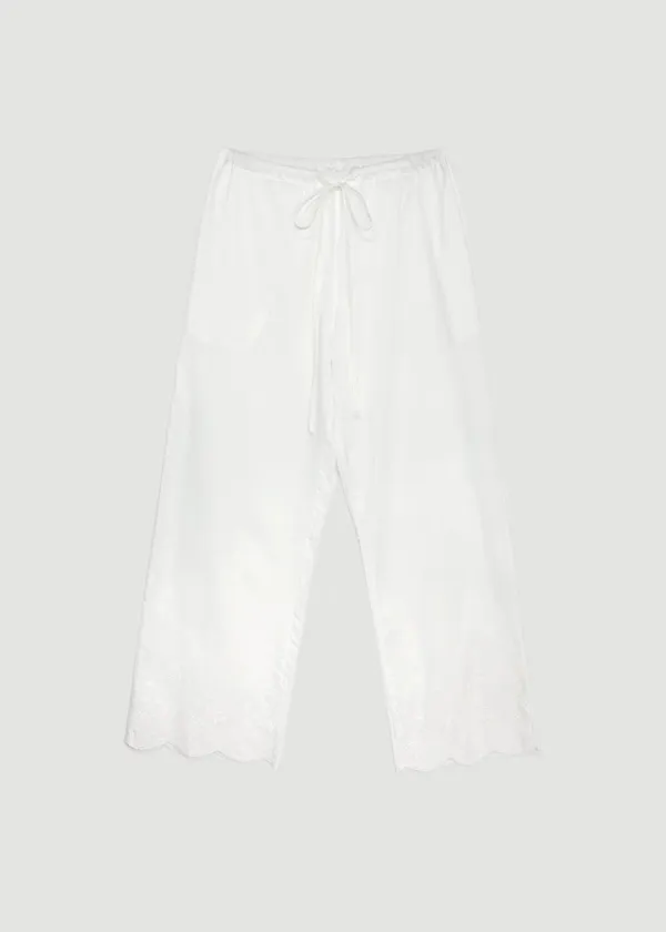 [EXCLUSIVE] Lace midi pants (Ivory)