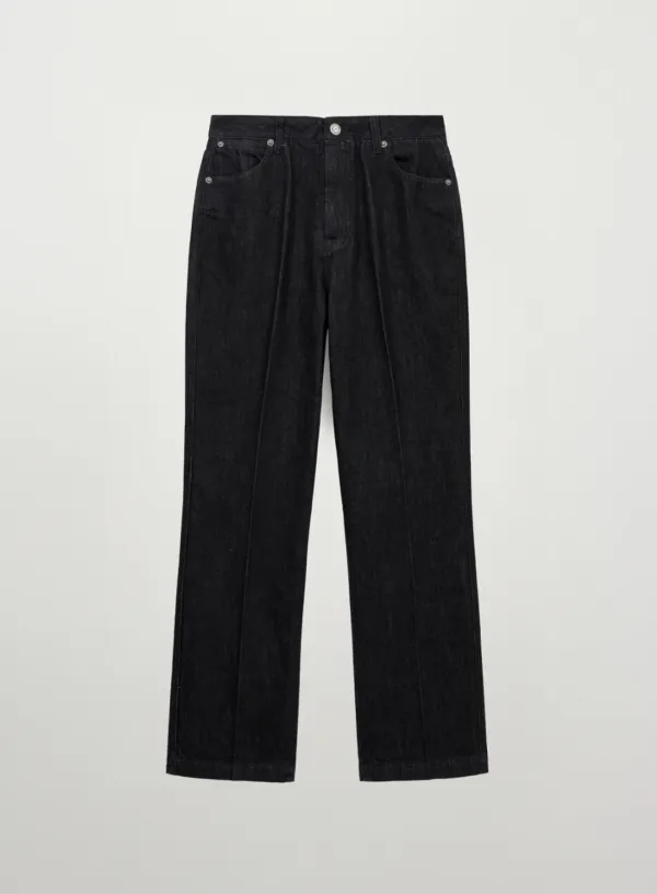 (W) Classic Nonfade Straight Denim Pants - Black