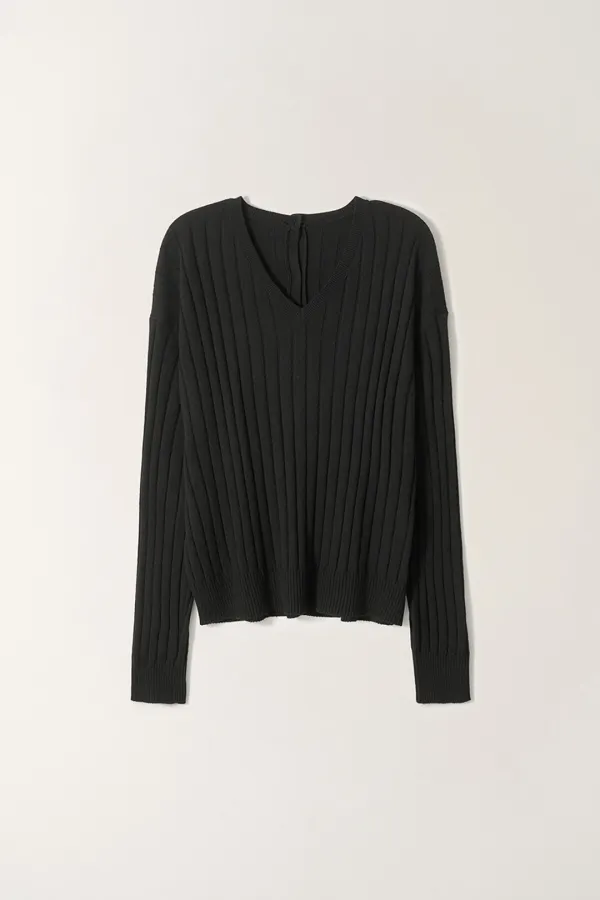 브이넥 투웨이 니트 가디건 (Black)_2GSUKN07