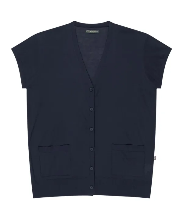 038 HALF SLEEVE CARDIGAN NAVY