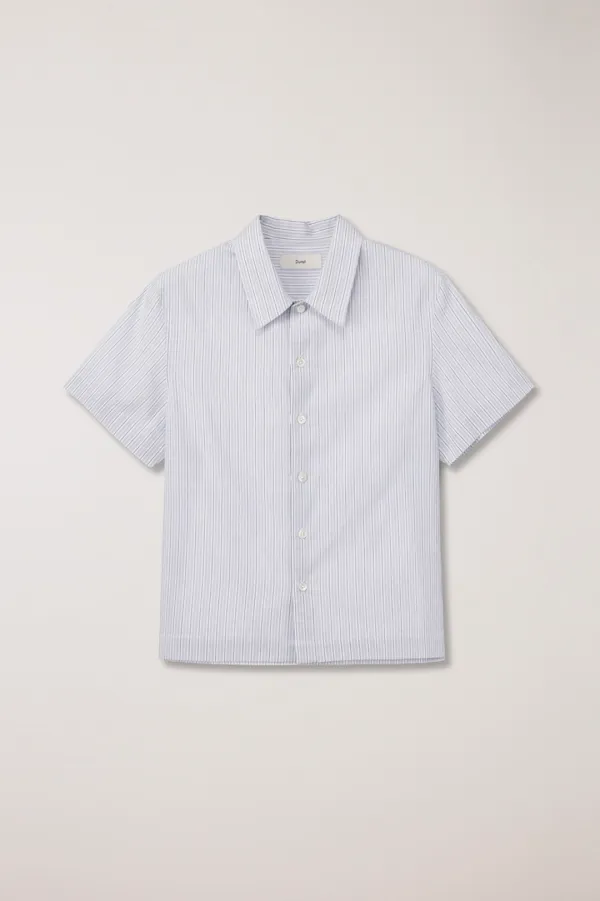 UNISEX HOLIDAY STRIPED SHIRT SOFT BLUE STRIPE_UDSH6B123B1