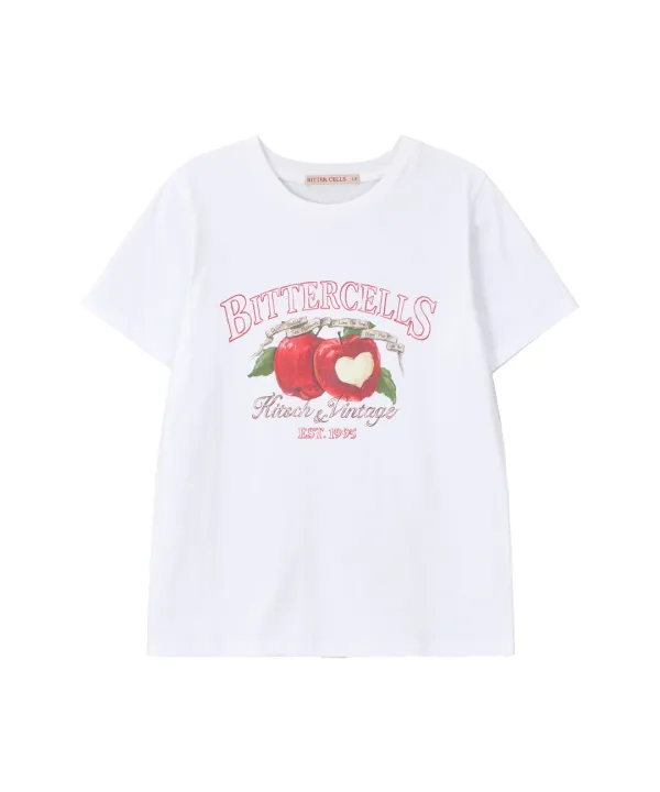 Red Apple Tee-White