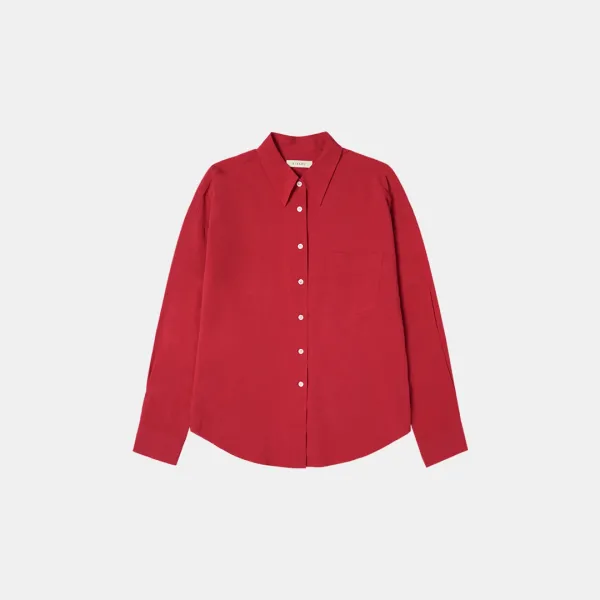 SITP5198 린넨 블렌드 퓨어 셔츠_Cherry red