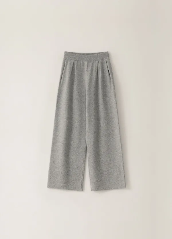 6TH / Pleated Banding Knit Pants - Gray