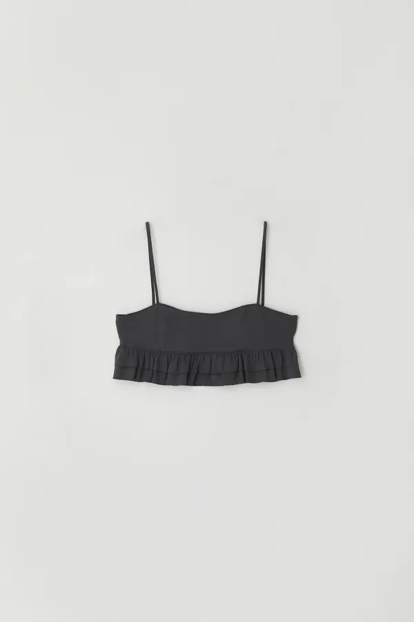 Layered Frilled Bustier (charcoal)
