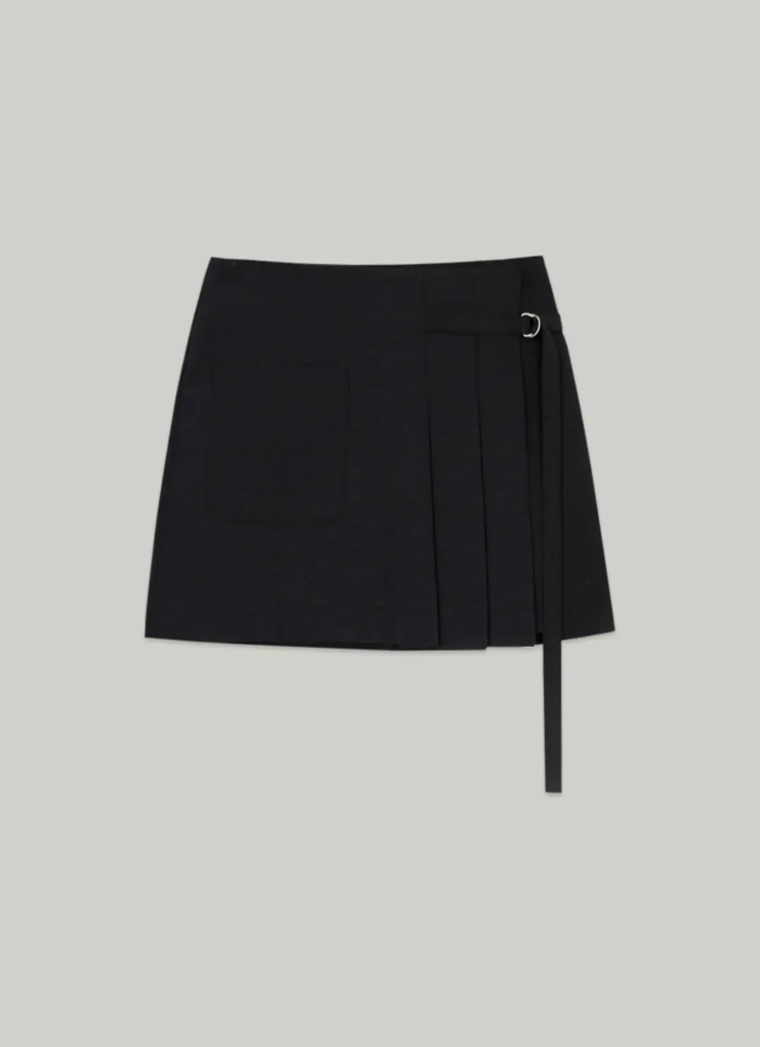 아워코모스 comos 1359 wrap belted mini skirt (black) 상품 이미지 3
