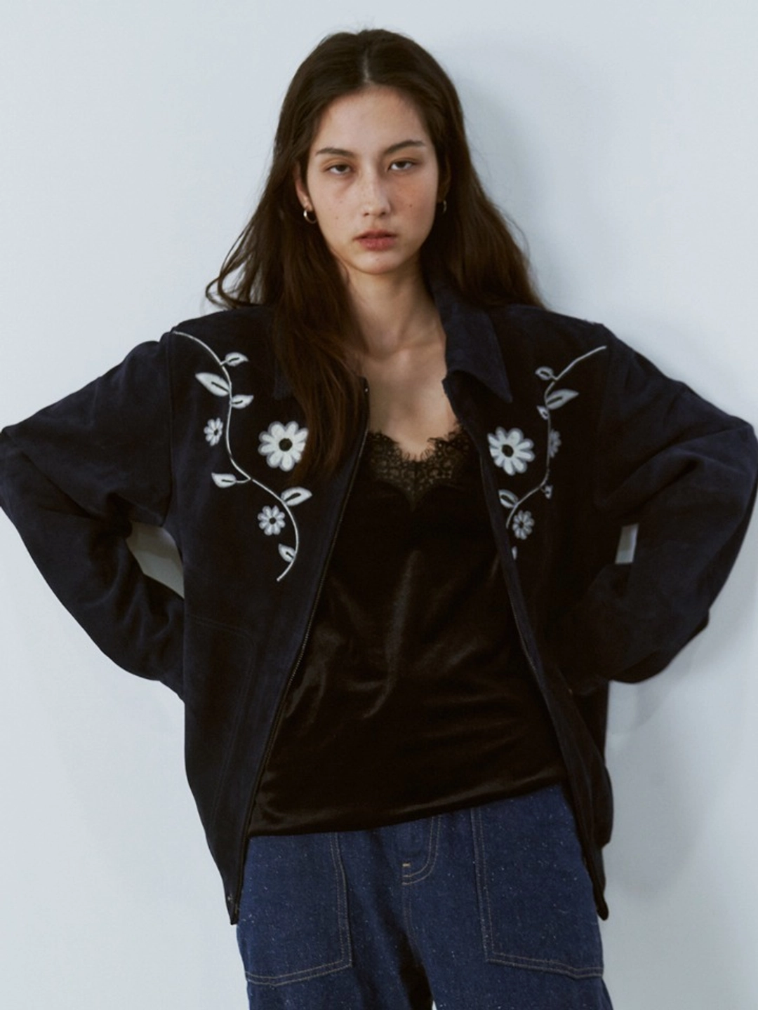 프리터 Western Leather Jacket Navy_F254JK03 상품 이미지 2
