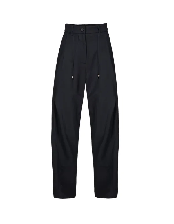WOMENS SCREW PIN TUCK WOOL SLACKS_BLACK