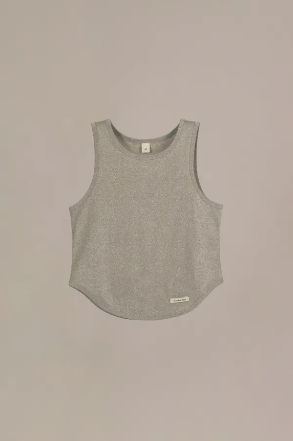 METALLIC HALTER TOP_BEIGE GREY