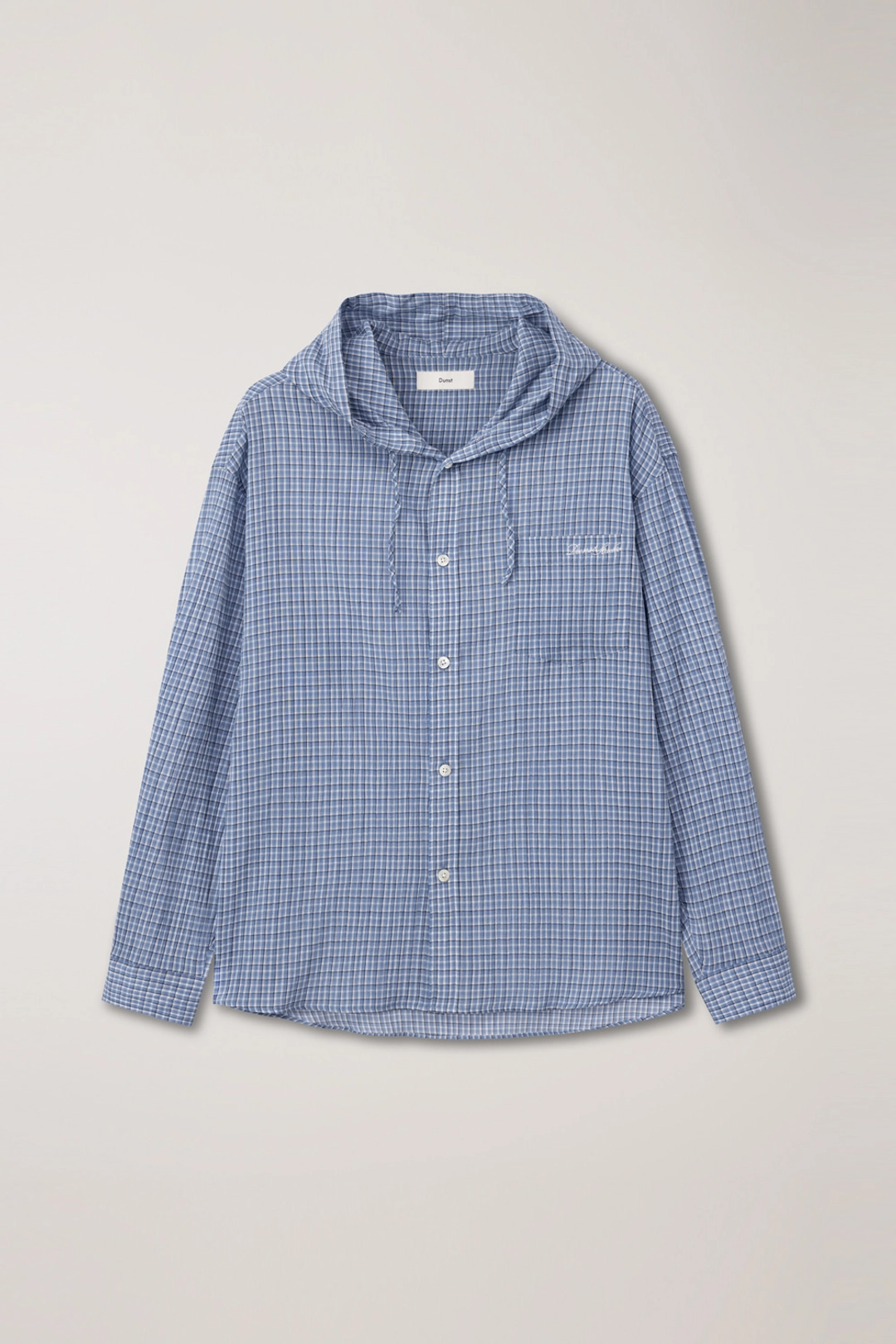 던스트 UNISEX CLASSIC HOODED SHIRT SOFT BLUE CHECK_UDSH6A107B1 상품 이미지 1