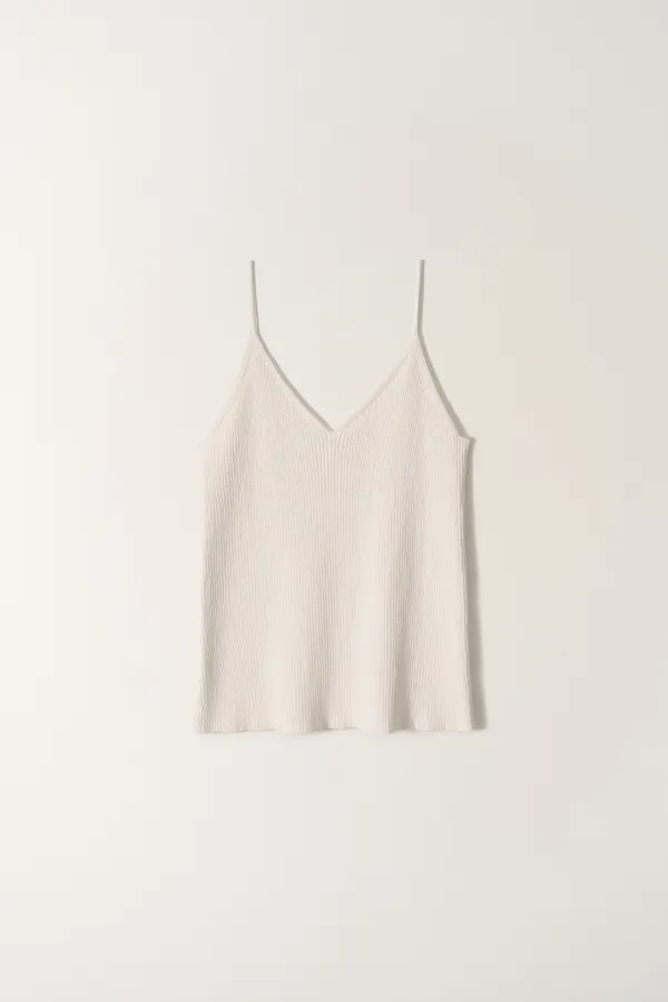 2ND / Esme rib-knitted cami (White)
