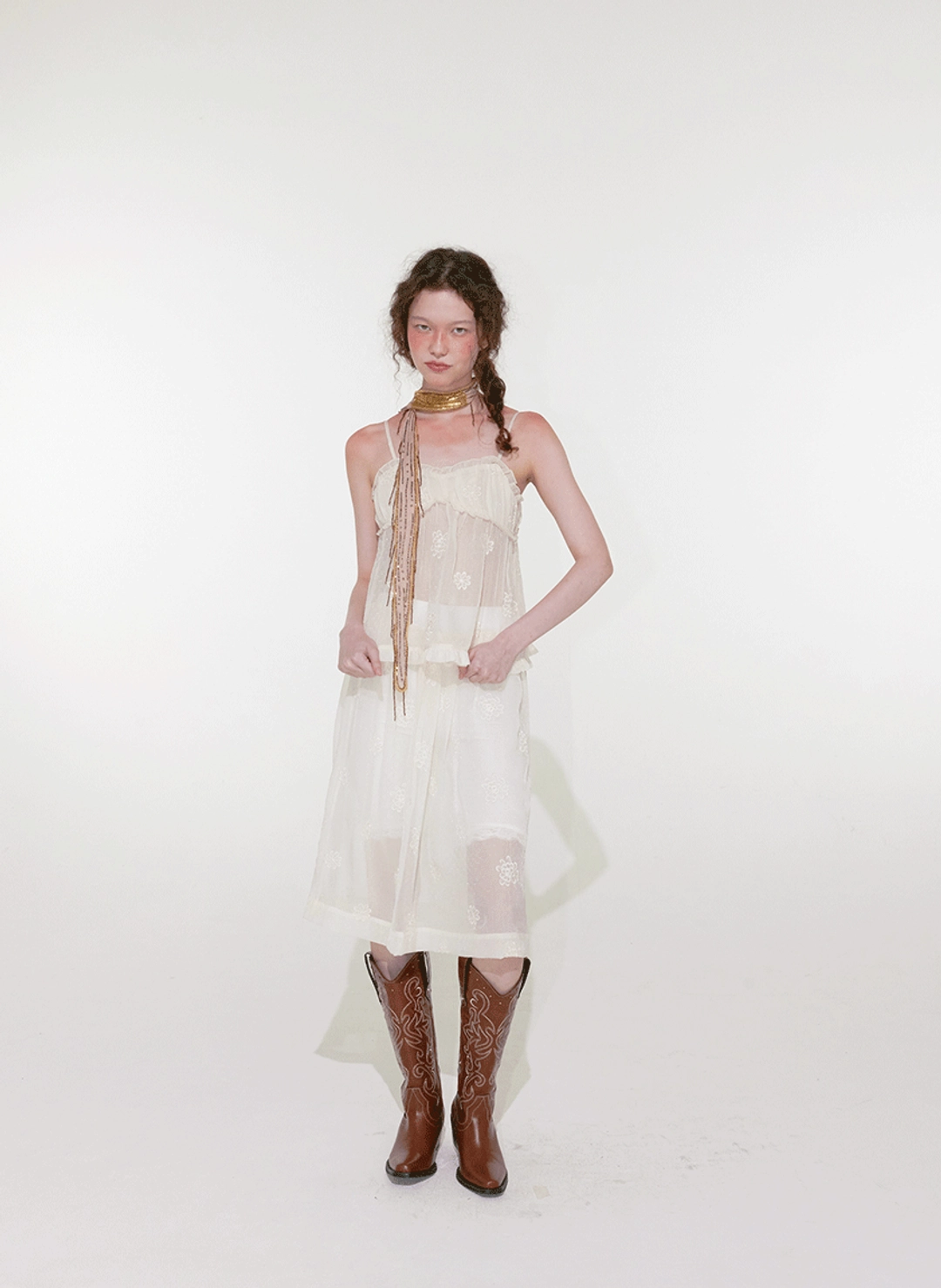 루루서울 Chloe See Through Skirt (Ivory) 상품 이미지 2