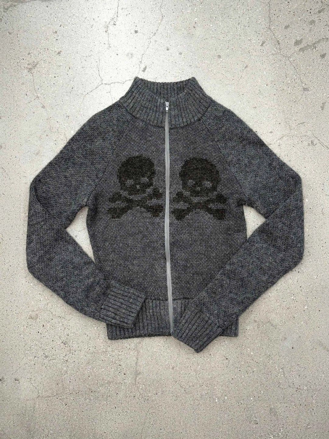 스컬프터 Skull Zip-Up Sweater Melange Gray 상품 이미지 1