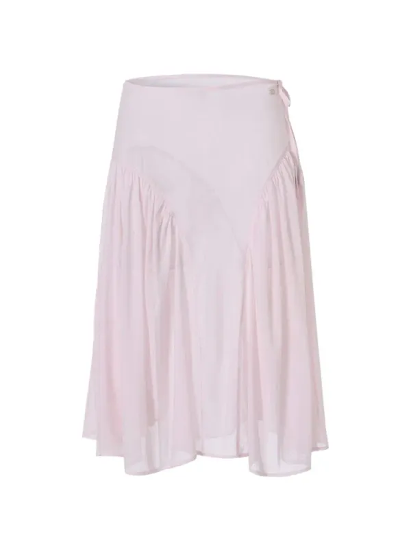 [Last one] SHEER FRILL LAYERED SKIRT_PINK