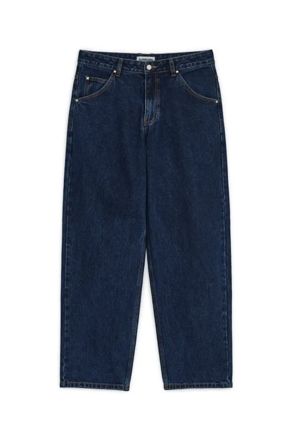 WIDE BAGGY DENIM PANTS, BLUE