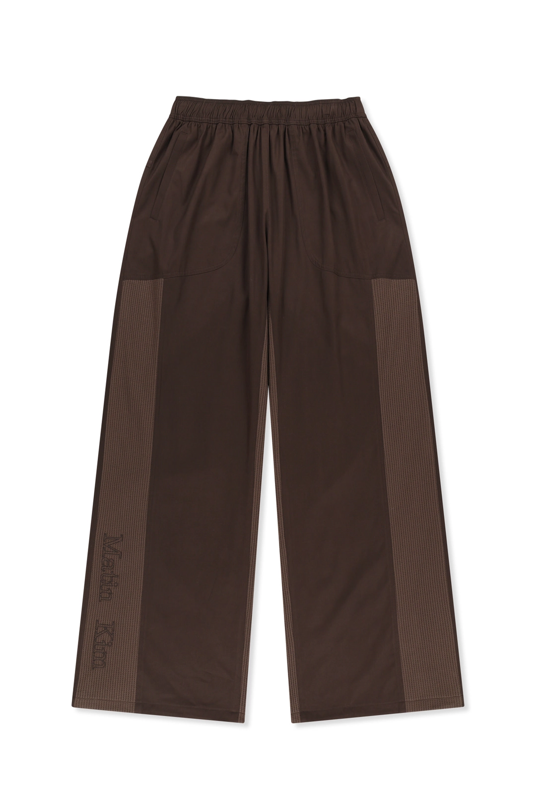 마뗑킴 WAFFLE COLOR BLOCK TRACK PANTS IN BROWN 상품 이미지 1