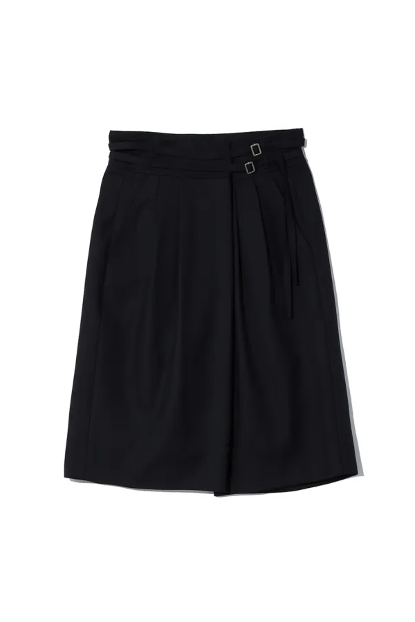OVERWRAP BERMUDA PANTS [BLACK]