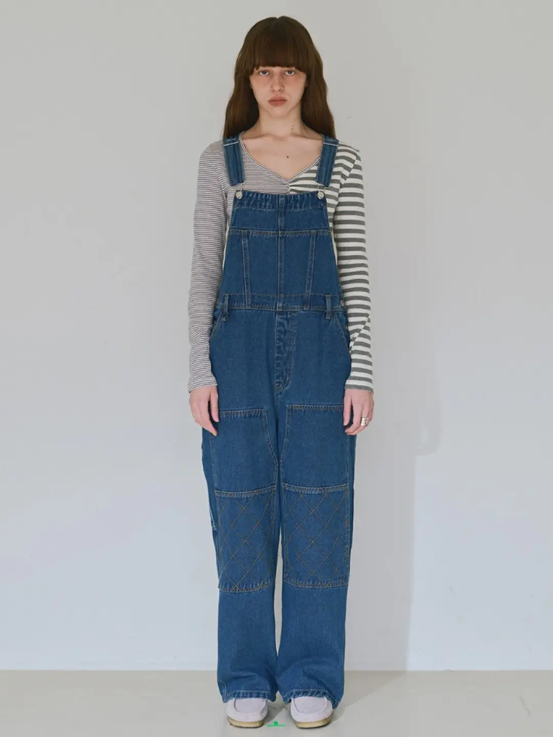 밀로 우먼 Double knee Cross Overalls [Blue] 상품 이미지 2