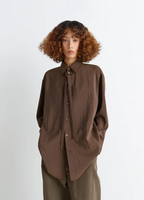 LONG SHIRT WITH TIE IN DRY SILK