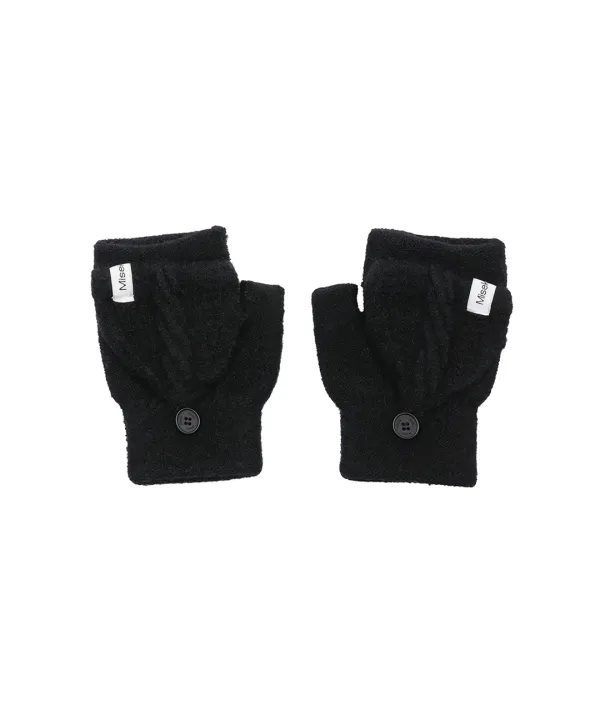 Flip-top gloves BLACK