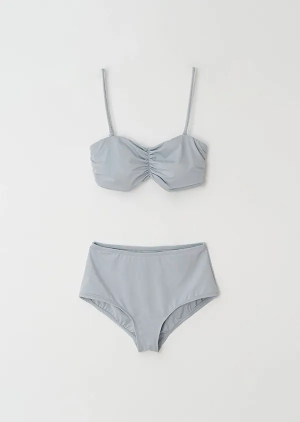 shirring swim set-s.blue