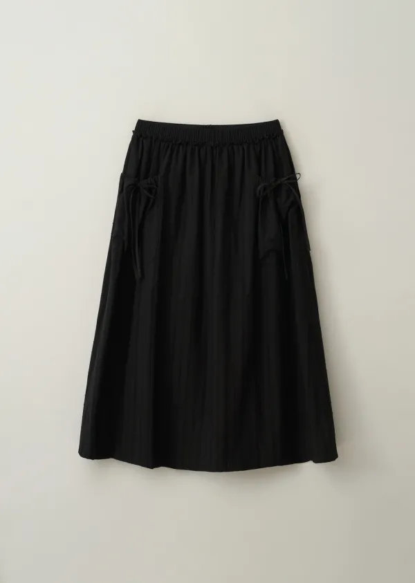 PUNCHING LACE FLARE SKIRT (moat black)