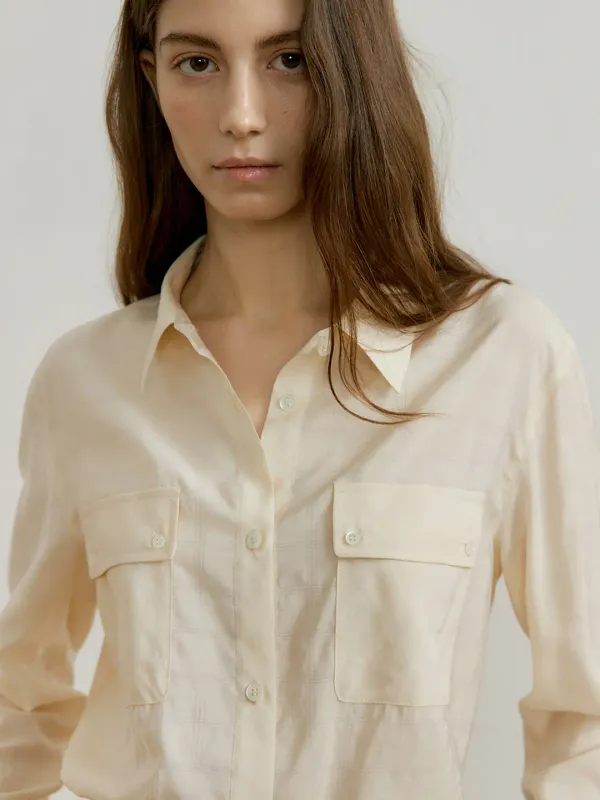 SILKY CHECK SHIRTS_2COLOR