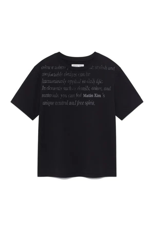 LOGO POINT LETTERING GRAPHIC TOP IN BLACK