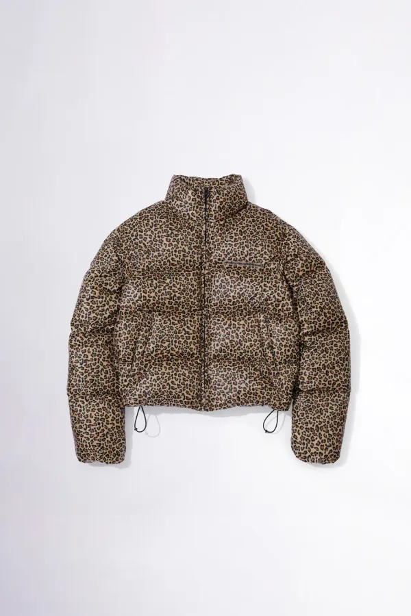 107 Cropped Puffer Down Leopard