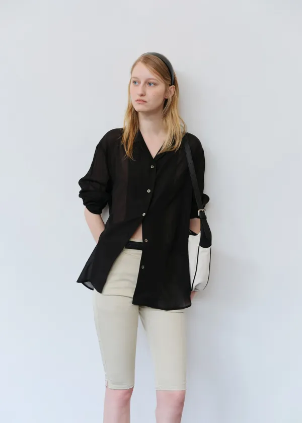 Sheer Textured Shirt(Black)