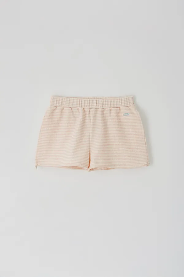 T/T Crinkle stripe shorts (pink)
