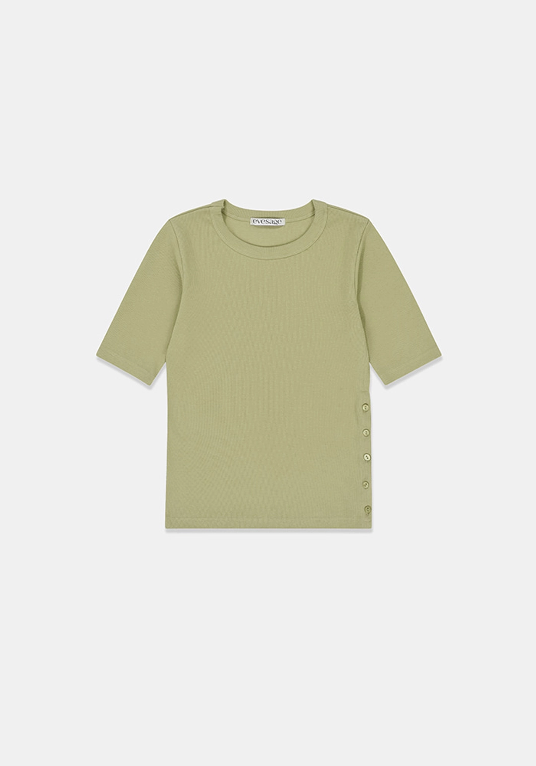 이브세이지 Side button tee (Khaki) 상품 이미지 1