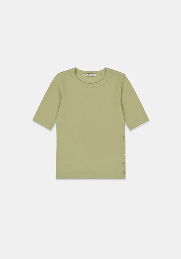 Side button tee (Khaki)
