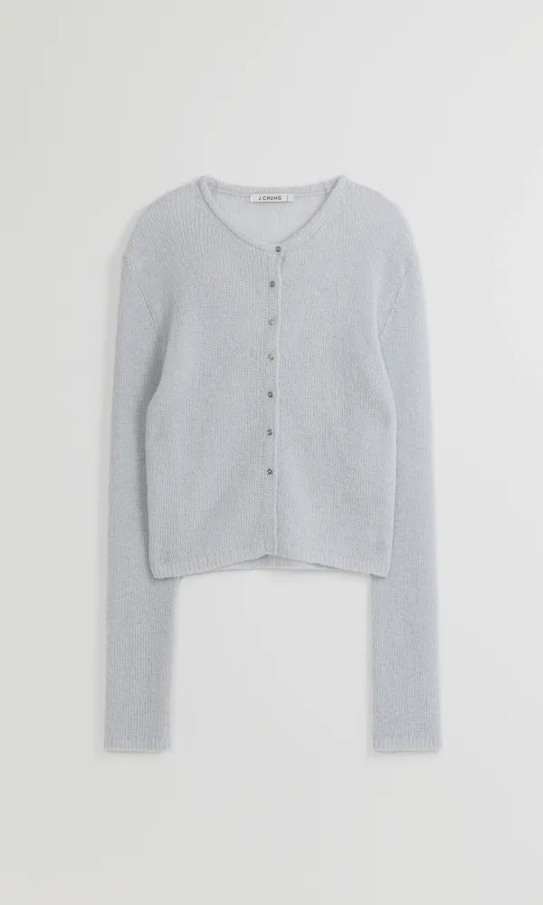 Sheer Button Up Cardigan_Dust Sky